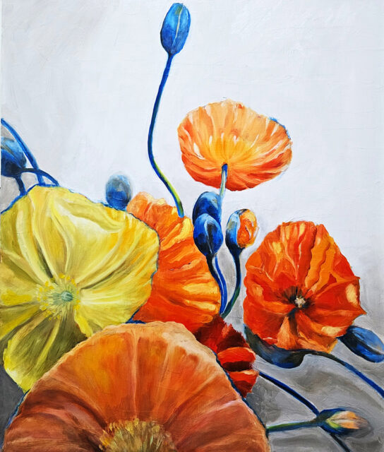 CELEBRATORY DRINKS: 3-5PM SATURDAY OCT 10 for NATURAL CONNECTIONS - Group show. EXHIBITION HOURS: 12–6PM SA, 12–4PM SU
Natural Connections exhibits a wide variety of prints and paintings by four emerging artists.
Amanda Jacka explores botanical contact prints, a fascinating process which extracts plant dyes through boiling and chemicals, imprinting paper with natural hues.
Janene Porter, Helen Cox and Maureen Hine use the more traditional medium of paint on canvas to depict their natural themes including landscapes and flowers.
Helen and Maureen round out the exhibition with their prints, with etchings (Helen) and monotypes of flowers and foliage (Maureen).
This is a diverse and exciting show that celebrates connections of many kinds – of subject, of life and, above all, friendship.
#groupshow #emergingartists #paintingart #printmakingart #tiliquatiliqua